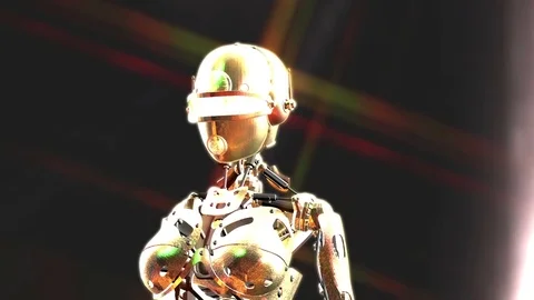 Digital Animation of a Fembot Stock Footage 73093600
