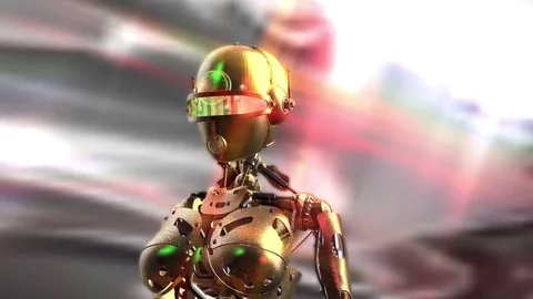 Digital Animation of a Fembot Stock Footage 73093884