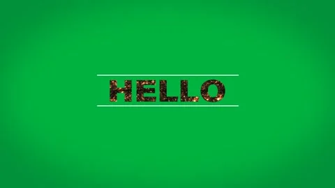 Digital animation of fire burning hello text in between two parallel lines Stock Footage 325030753