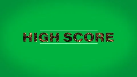 Digital animation of fire burning high score text in between parallel lines Stock Footage 324846036