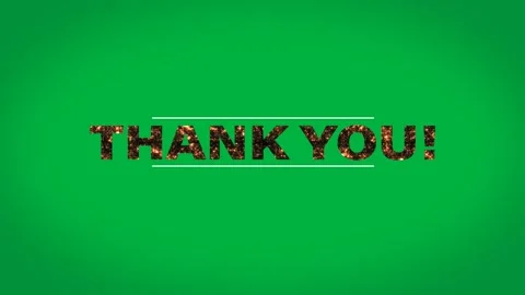 Digital animation of fire burning thank you text in between parallel lines Stock Footage 325030752