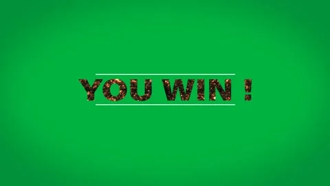 Digital animation of fire burning you win text in between parallel lines against Stock Footage 325178205