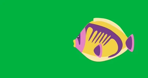 Digital animation of fish icon against black background Stock Footage 318942015