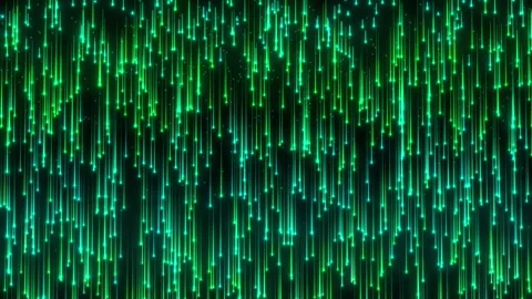 Digital animation of frequency rain. Downward movement of the particle flow. Stock Footage 308106249