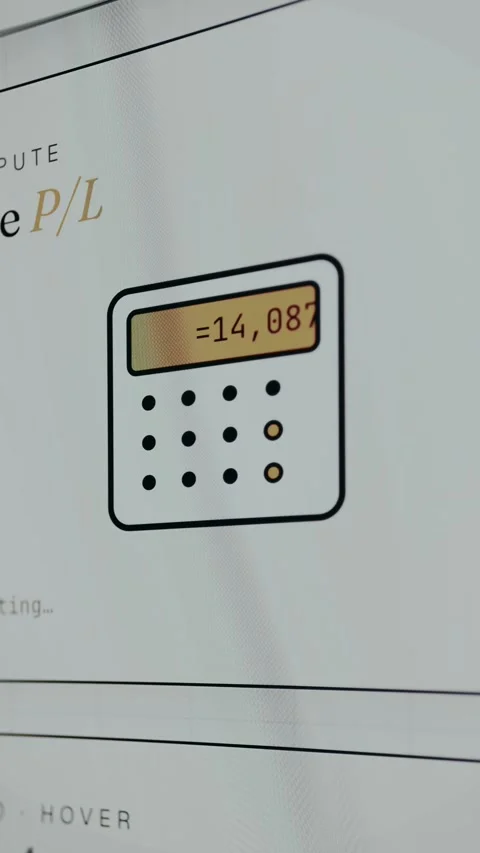 Digital animation of a functional calculator interface Stock Footage 334548399