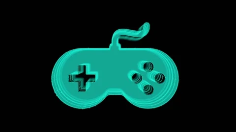 Digital Animation of Gaming Pad icon. Stock Footage 218157208