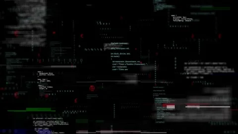 Digital animation of glitch effect over multiple screens with data processing on Stock Footage 316581018