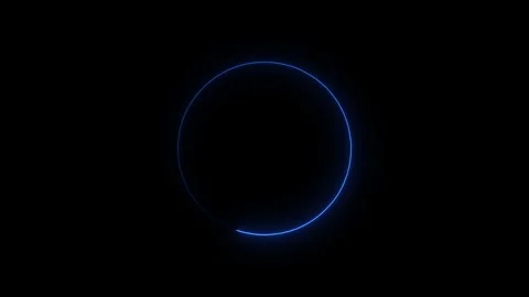 Digital animation of a glowing blue circle in space with motion effects Stock Footage 345373657