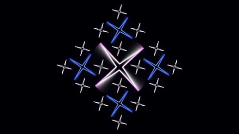Digital Animation of Glowing Cross Shapes Forming a Dynamic Pattern Видео 334959571