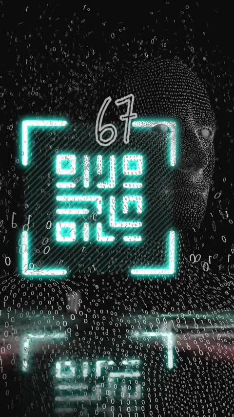 Digital animation of glowing qr code against rows of using laptop qr code on Stock-Footage 342600474
