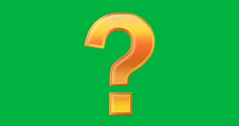 Digital animation of golden question mark symbol against black background Video stock 318570373