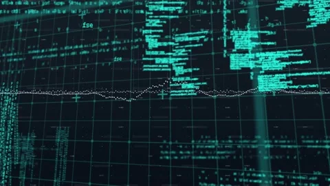Digital animation of graphical infographic interface screen programming data Stock Footage 316408011