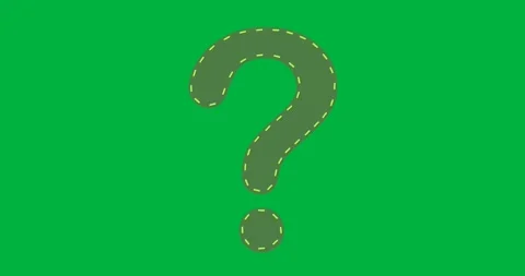 Digital animation of green question mark symbol against black background Stock Footage 318570386