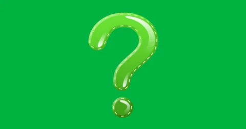 Digital animation of green question mark symbol against black background Stock Footage 318570398