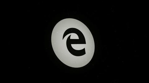 Digital animation of the grey moving particles forming the Internet Explorer Stock Illustration