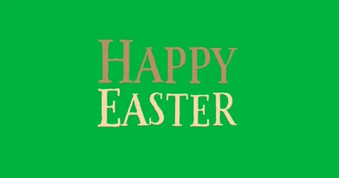Digital animation of happy easter text banner against transparent background Stock Footage 318432679