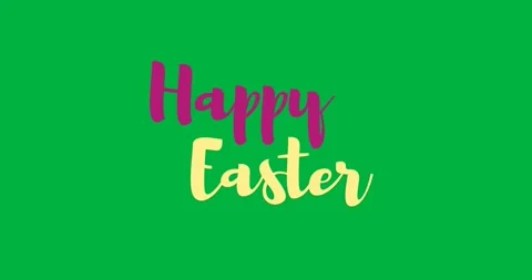 Digital animation of happy easter text banner against transparent background Stock Footage 318432680