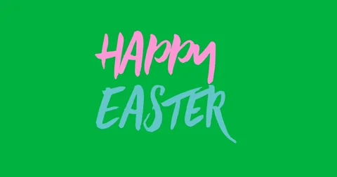 Digital animation of happy easter text banner against transparent background Stock Footage 318432681