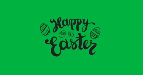 Digital animation of happy easter text banner against transparent background Stock Footage 318432705