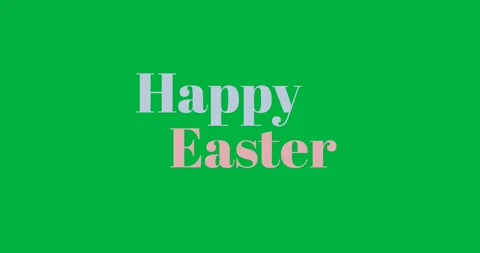 Digital animation of happy easter text banner against transparent background Stock Footage 318432715