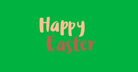 Digital animation of happy easter text banner against transparent background Stock Footage 318432716