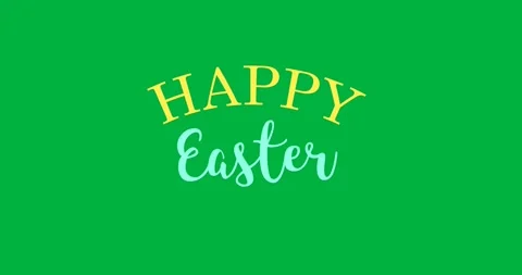 Digital animation of happy easter text banner against transparent background Stock Footage 318432723