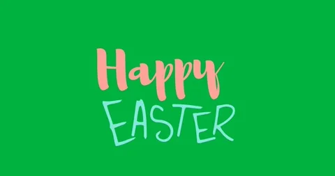 Digital animation of happy easter text banner against transparent background Stock Footage 318432732