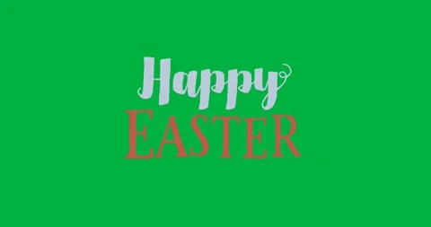 Digital animation of happy easter text banner against transparent background Stock Footage 318432745