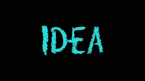 Digital animation of having a new idea. Word idea typed on the screen Stock Footage 175249339