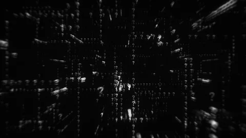 Digital Animation of the Head with Question Mark Stockbeeldmateriaal 116829909