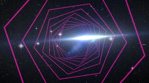 Digital animation of hexagonal shapes sp... | Stock Video | Pond5