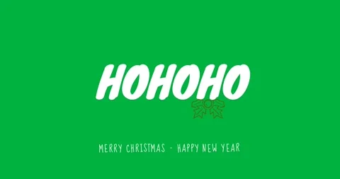 Digital animation of ho text with mistletoe icon against black background Stock Footage 318768823