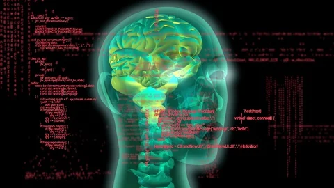 Digital animation of human brain Stock Footage 106228254