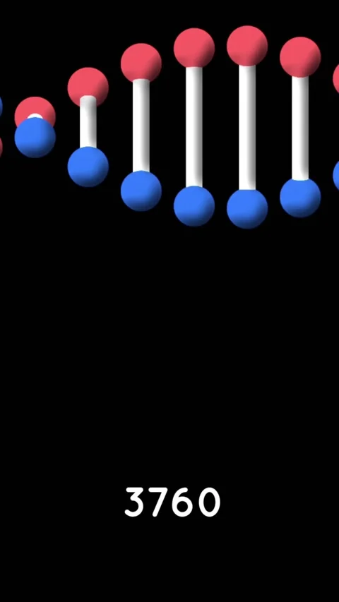 Digital animation of increasing numbers over dna structure spinning against Stock Footage 341956290