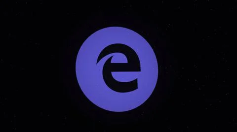 Digital animation of the Internet Explorer icon decaying into multicolored Stock Illustration