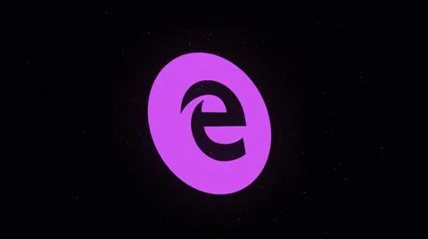 Digital animation of the Internet Explorer icon decaying into multicolored Illustrazione stock
