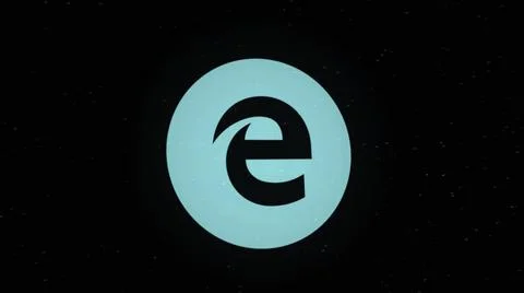 Digital animation of the Internet Explorer icon decaying into multicolored Stock Illustration