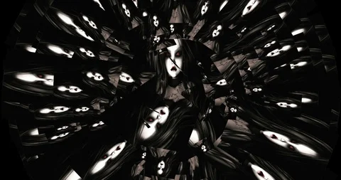 Digital Animation of kaleidoscopic Faces Stock Footage 91138776