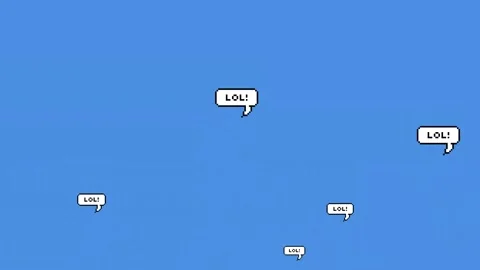 Digital animation of lol text on multiple speech bubbles floating against blue Video stock 158398298