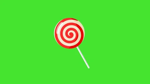 Digital animation lollipop appearing on Green Background Chroma Key Stock Footage 342129085