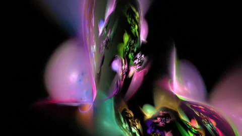 Digital Animation of a looping Fractal Shape Stock Footage 194694909