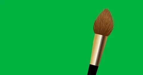 Digital animation of makeup brush icon floating against black background Stock Footage 325367054