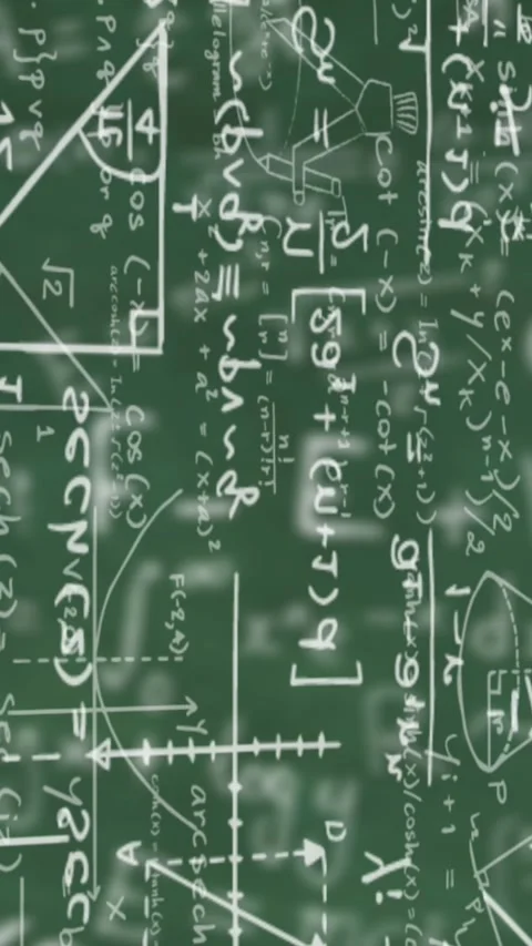 Digital animation of mathematical equations moving against mathematical symbols Video stock 343641622