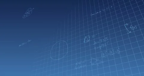 A digital animation of mathematics problems on a green background Stock Footage 327062294