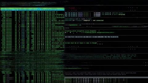 Digital animation of message envelopes and program codes moving in the blue Stock Footage 151427412