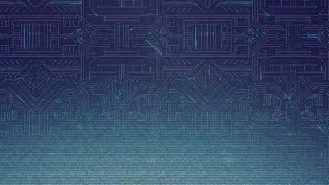 Digital animation of microprocessor connections against data processing on blue Stockbeeldmateriaal 204927074