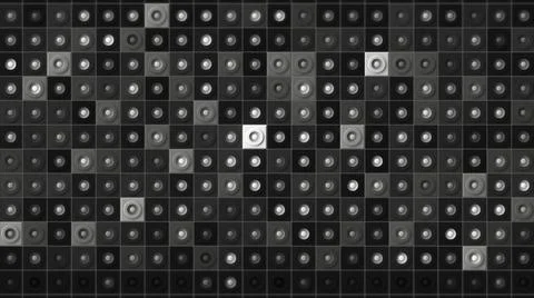 Digital animation of mosaic pattern wall, seamless loop. Motion. Monochrome Illustrazione stock