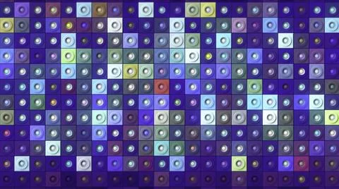 Digital animation of mosaic pattern wall, seamless loop. Motion. Multicolored Stock Illustration
