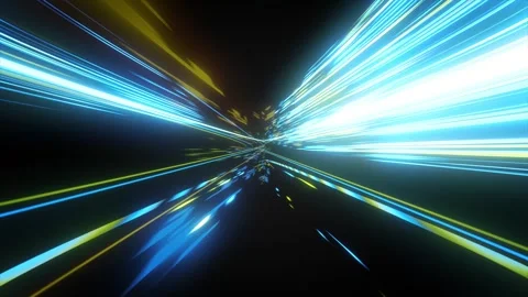A Digital Animation of a Multicolored Neon Stargate Traveling Through Space Stock Footage 280379779