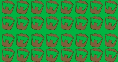 Digital animation of multiple beard icons in seamless pattern against black Stock Footage 325566225